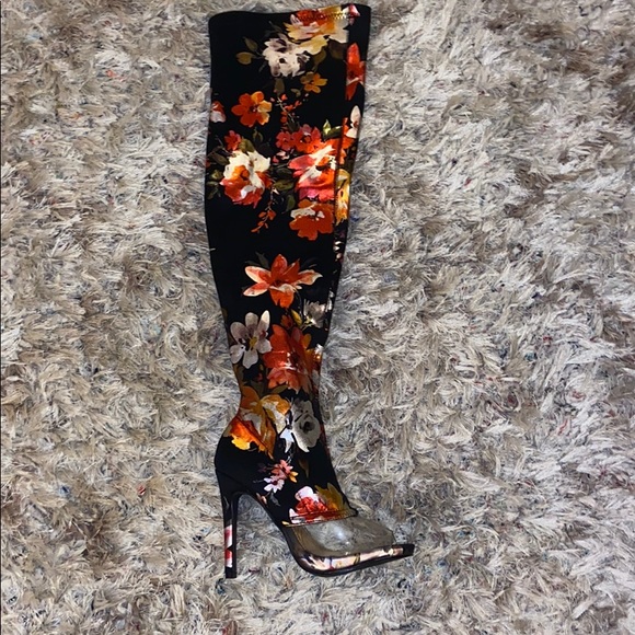 Floral Thigh High Boot- NEW - Picture 4 of 6